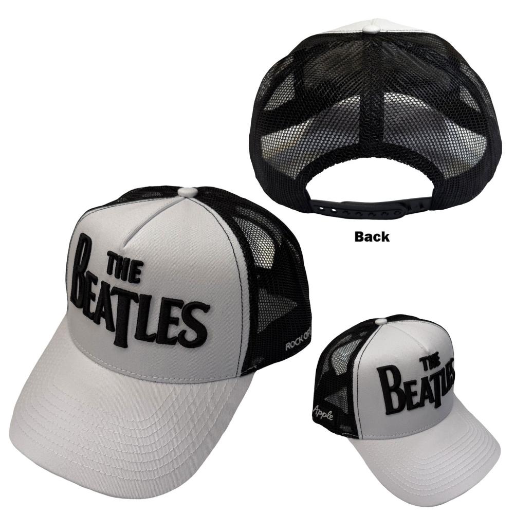 The Beatles - Drop T Logo & Apple Trucker cap - Black/White